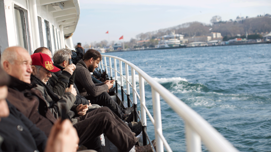 Ferries ply the Bosporus between Europe and Asia