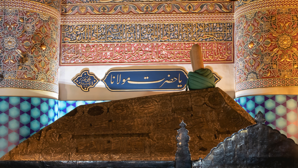 The tomb of Sufi poet and teacher Jalaluddin Rumi, Konya, Turkey