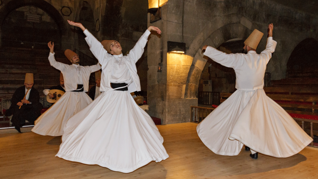 Whirling dervishes perform in Nevsehir, Turkey