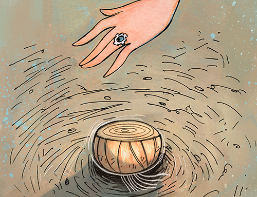 The Onion - book illustration - The next person reaches out to handle the onion