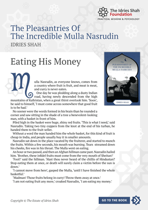 Eating His Money from The Pleasantries of the Incredible Mulla Nasrudin