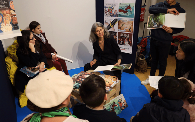Saira Shah reads her Father's' stories to Paris school children at UNESCO cultural event