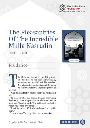 Prudance from The Pleasantries of the Incredible Mulla Nasrudin