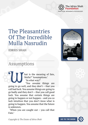 Assumptions from The Pleasantries of the Incredible Mulla Nasrudin