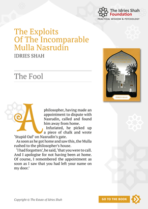 The Fool from The Exploits of the Incomparable Mulla Nasrudin