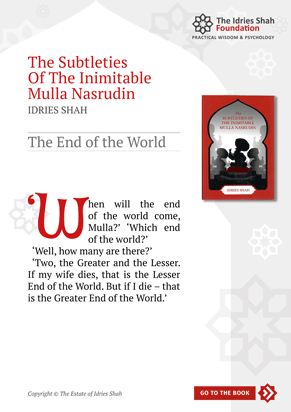 The End of the World from The Subtleties of the Inimitable Mulla Nasrudin
