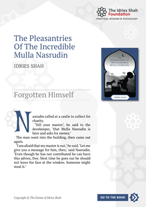 Forgotten Himself from The Pleasantries of the Incredible Mulla Nasrudin