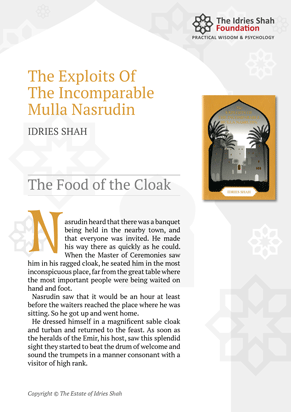 The Food of the Cloak from The Exploits of the Incomparable Mulla Nasrudin