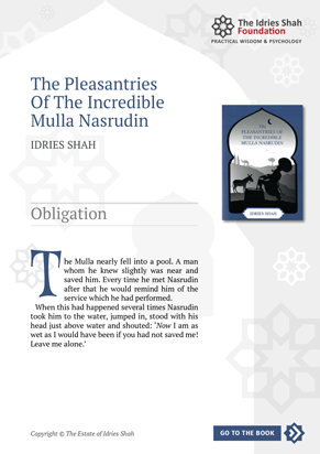 Obligation from The Pleasantries of the Incredible Mulla Nasrudin