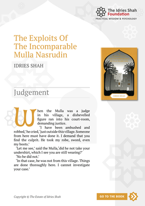 Judgement from The Exploits of the Incomparable Mulla Nasrudin