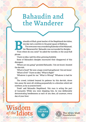 Bahaudin and the Wanderer from Wisdom of the Idiots