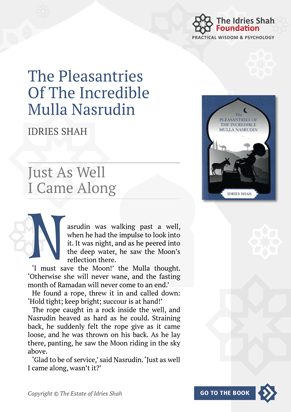 Just As Well I Came Along from The Pleasantries of the Incredible Mulla Nasrudin