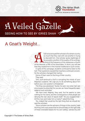 A Gnat’s Weight… from A Veiled Gazelle