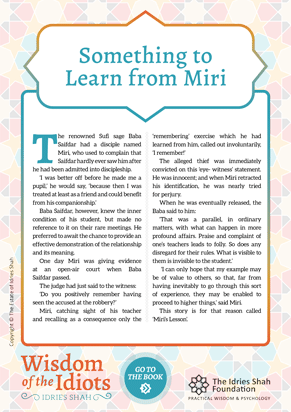 Something to Learn from Miri from Wisdom of the Idiots