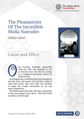 Cause and Effect from The Pleasantries of the Incredible Mulla Nasrudin