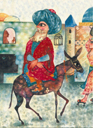 Nasrudin and his donkey - Turkish, 18th Century