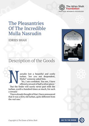 Description of the Goods from The Pleasantries of the Incredible Mulla Nasrudin