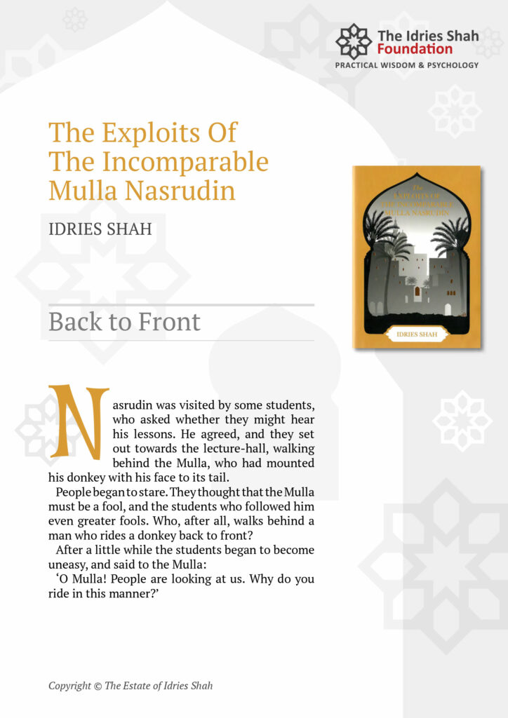 Back to Front from The Exploits of the Incomparable Mulla Nasrudin