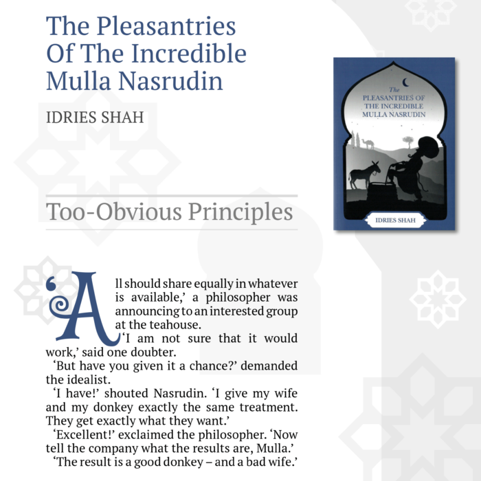 Too-Obvious Principles from The Pleasantries of the Incredible Mulla Nasrudin