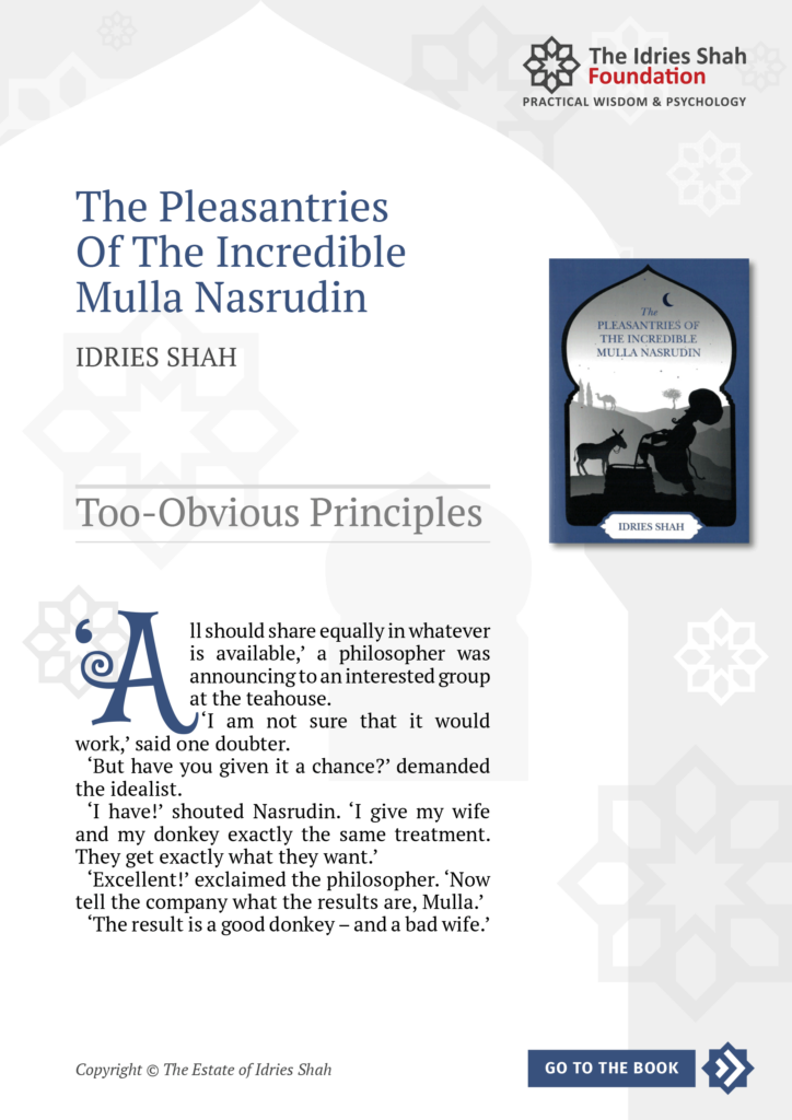 Too-Obvious Principles from The Pleasantries of the Incredible Mulla Nasrudin