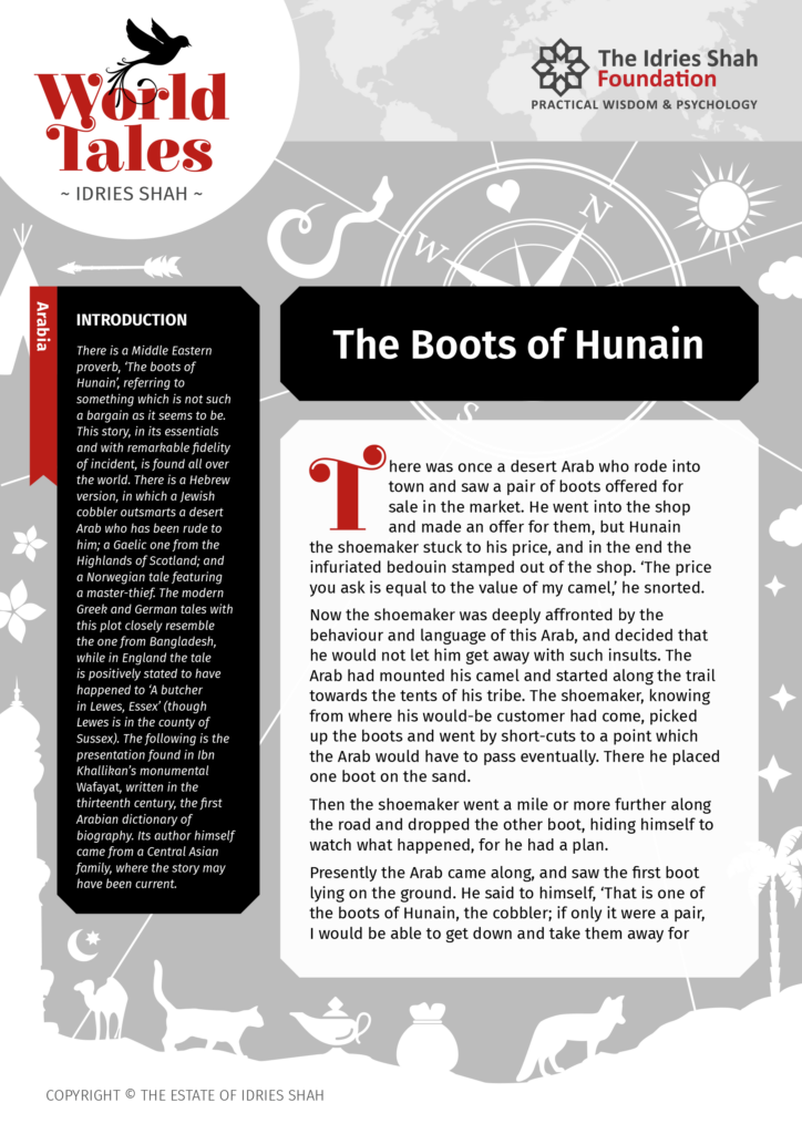 The Boots of Hunain from World Tales