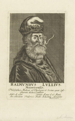 A portrait of Raymond Lully, a 13th century philosopher and theologian.