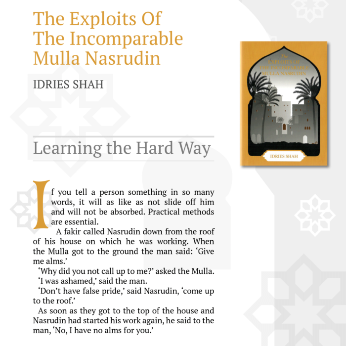 Learning the Hard Way from The Exploits of the Incomparable Mulla Nasrudin