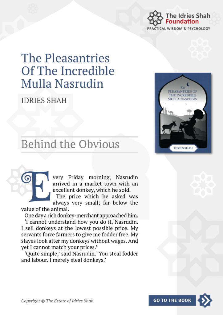 Behind the Obvious from The Pleasantries of the Incredible Mulla Nasrudin