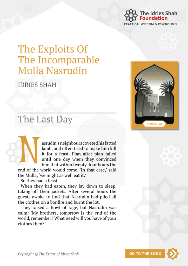 The Last Day from The Exploits of the Incomparable Mulla Nasrudin