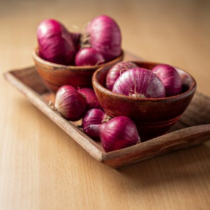 Bowl of red onions