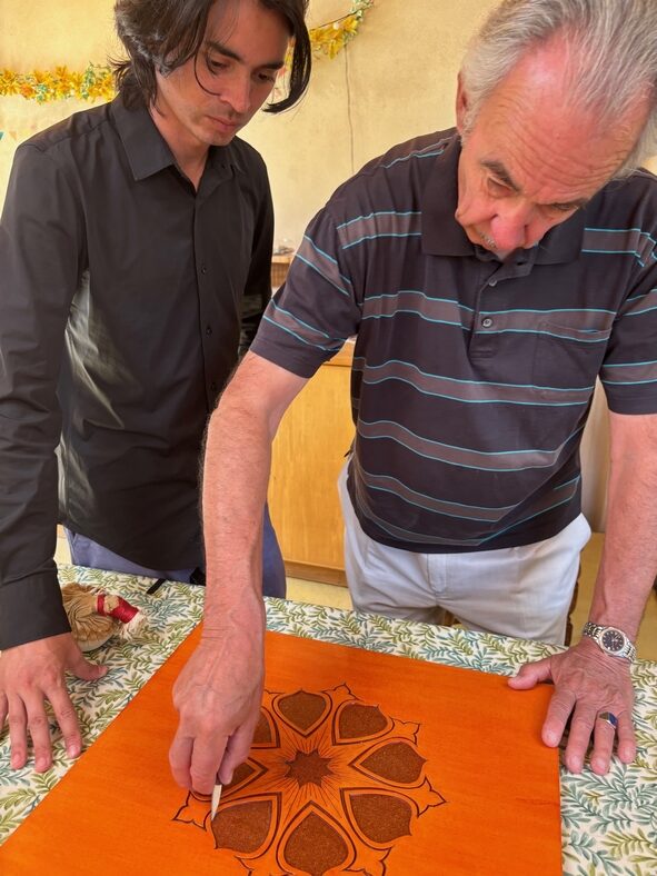 Student creating mould with Jorge Centofanti