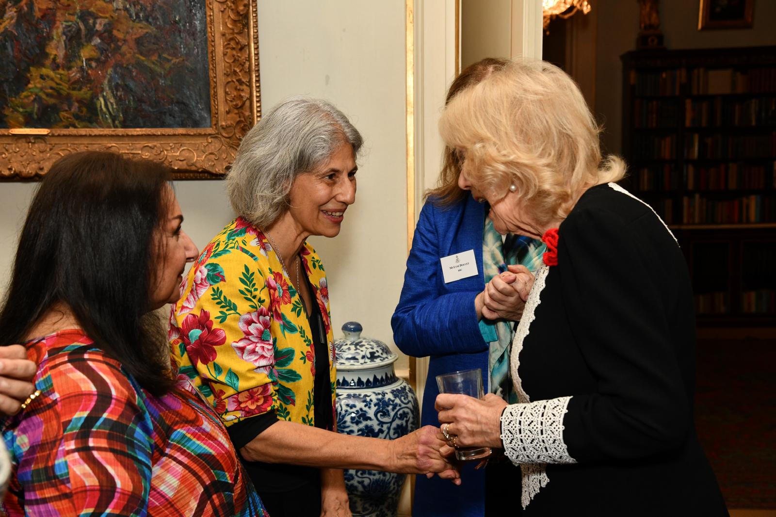 Saira Shah, ISF trustee, with Her Majesty, Queen Camilla